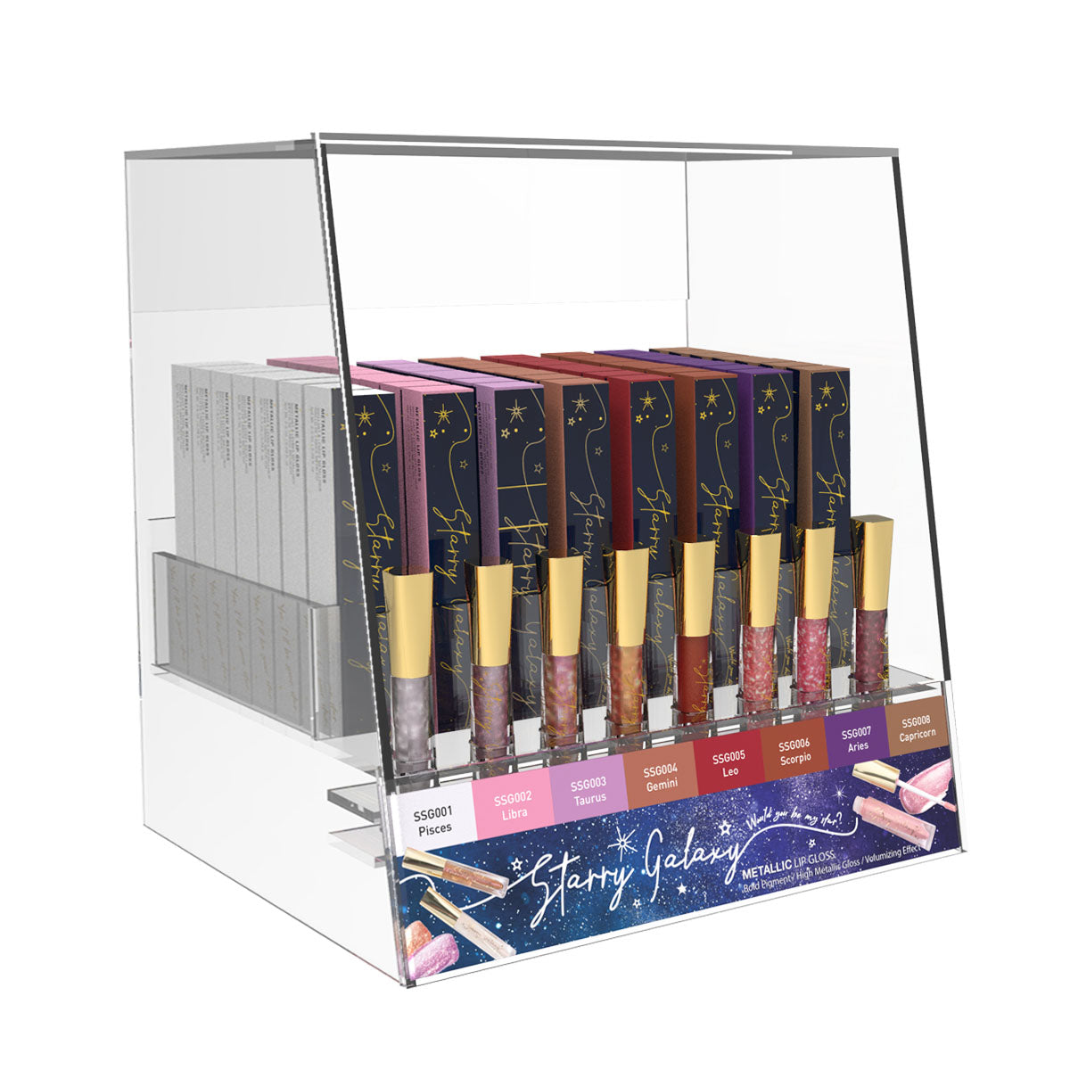 Sistar - Starry Galaxy Metallic Lip Gloss | Acrylic Display