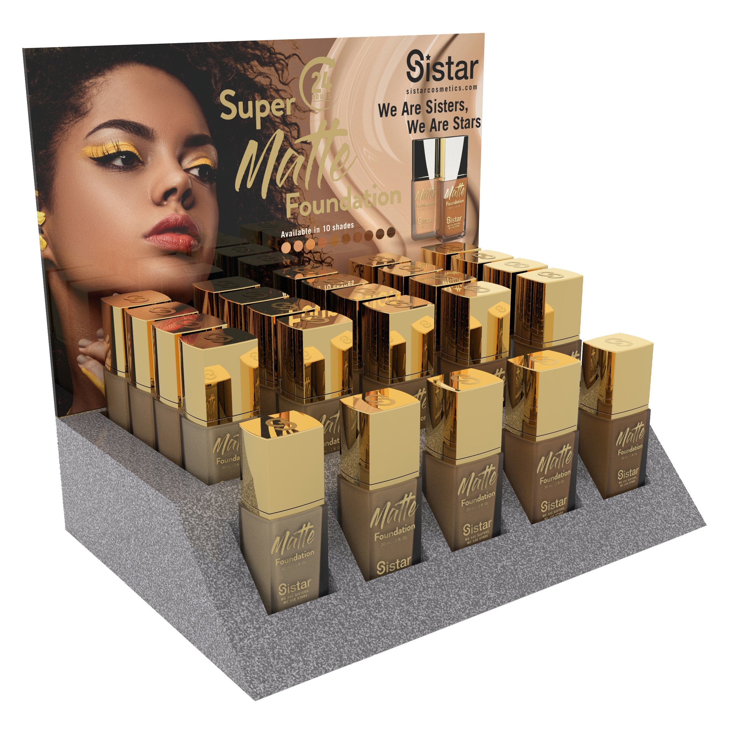 Sistar - Super Matte Foundation | Paper Counter Display