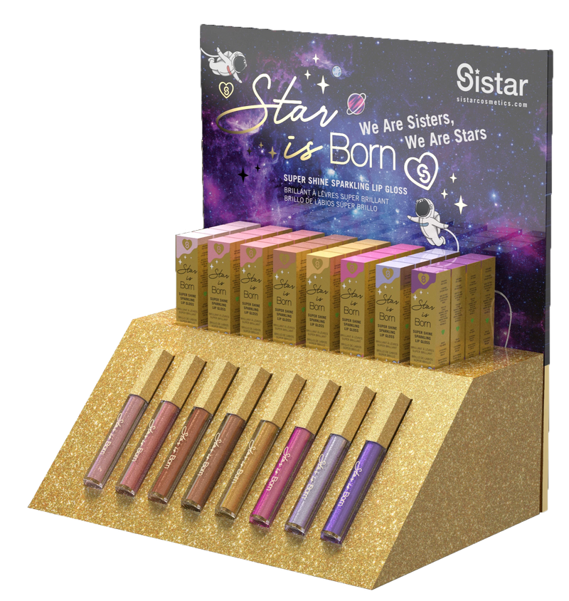 Star Is Born Holographic Lip Gloss | Paper Counter Display